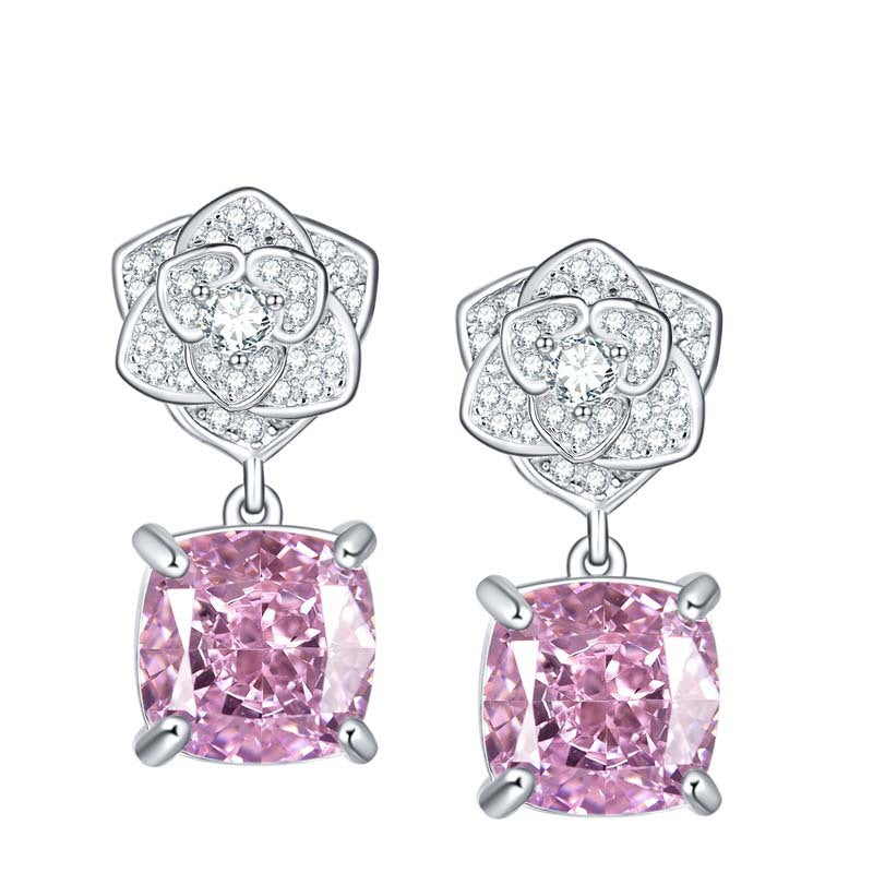 Blushing Bloom Lab-Created pink Diamond Earrings