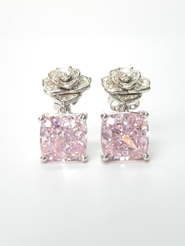 Blushing Bloom Lab-Created pink Diamond Earrings