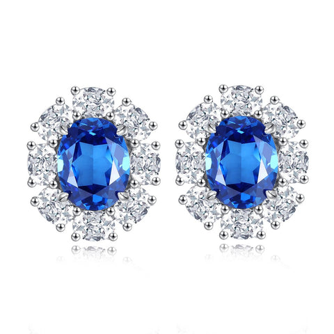 Oceanic Blue Lab-Created Sapphire Earrings