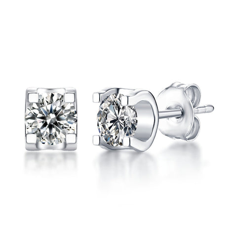 0.5 Carat Bull Head Earrings studs with 925 Silver Moissanite Stone