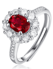 Natural Garnet Princess Ring