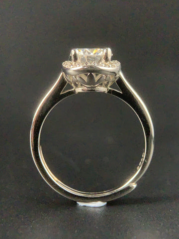 1 Carat Deluxe 925 Silver Moissanite Stone Ring