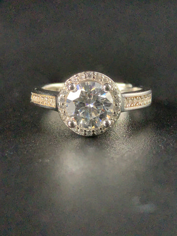 1 Carat Deluxe 925 Silver Moissanite Stone Ring