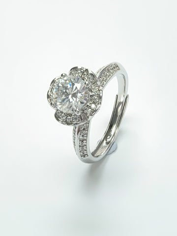 1 Carat Bouquet 925 Silver Moissanite Stone Ring