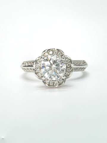 1 Carat Bouquet 925 Silver Moissanite Stone Ring