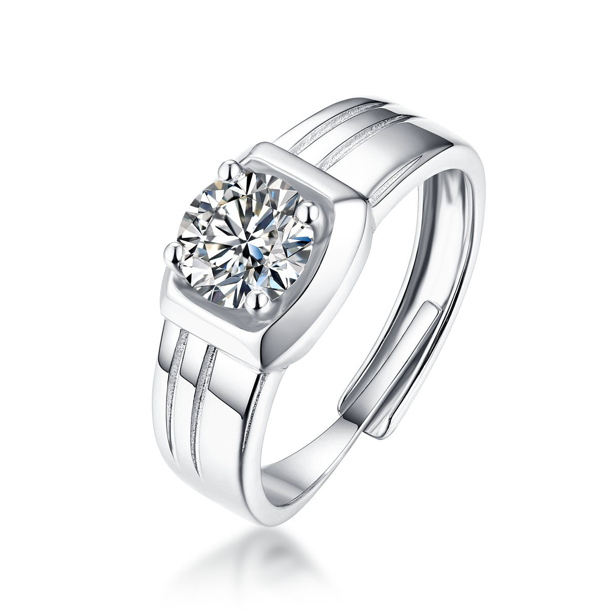 1 Carat Fashion Men's Ring Lab Created Diamond & 925 Silver