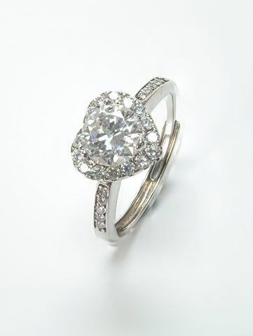 1 Carat Heartbeat 925 Silver Moissanite Stone Ring