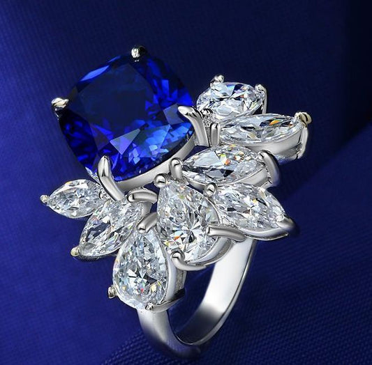 Sapphire Sky Lab-Created Sapphire Ring