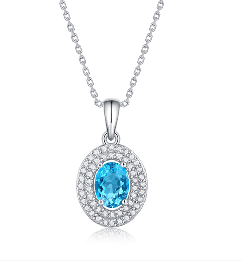 Natural Topaz Pure Blue Heart Pendant