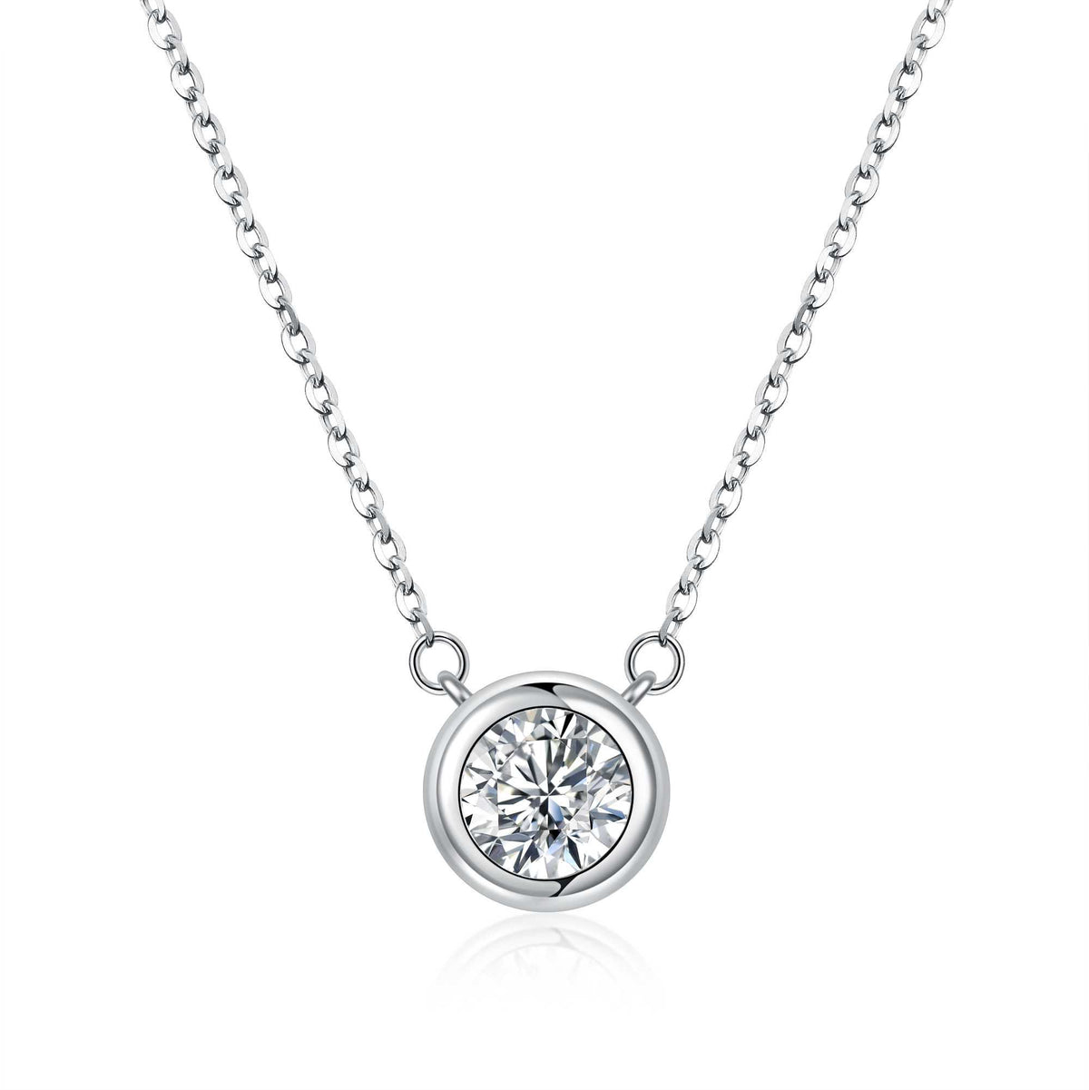 1 Carat Bubble Moissanite Stone & 925 Silver Pendant