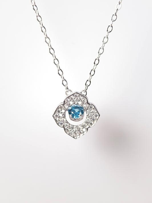 Blue Clover Dynamic Set 925 Silver CZ stone pendant