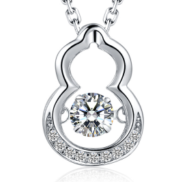 Calabash Dynamic 925 Silver & Zircon stone pendant