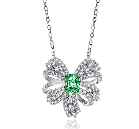 Emerald Enchantment Lab-Created Diamond Pendant